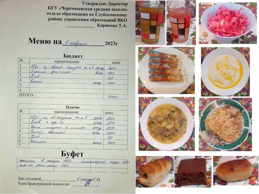 Меню питания